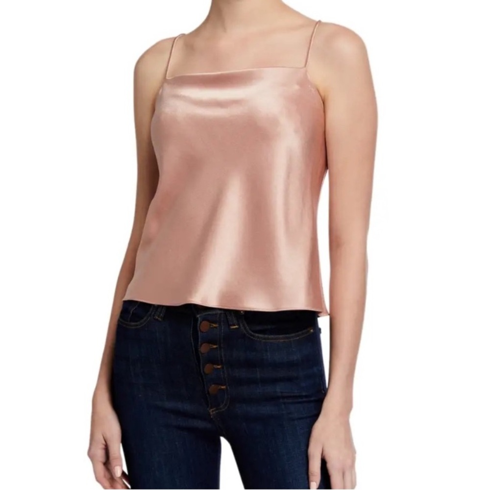 NWT Alice + Olivia Harmon Draped Satin Camisole Cami Tank Top Rose Pink Size XS - Picture 6 of 10